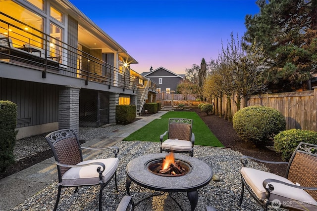 2249 78th Ave SE, Mercer Island, WA 98040 - view of patio with a fire pit and a balcony