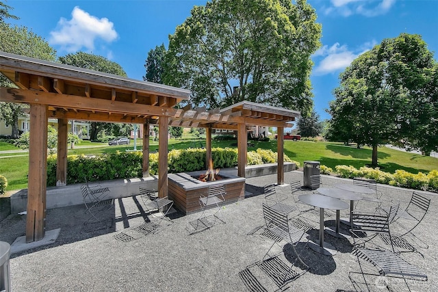 4404 Montana Cir W, Seattle, WA 98199 - view of patio featuring an outdoor fire pit
