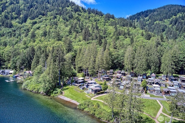990 Lake Whatcom Blvd Unit 11, Sedro Woolley, WA 98284 - aerial view of property's location featuring a heavily wooded area and a nearby body of water