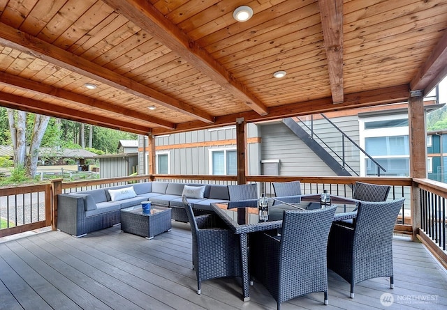 990 Lake Whatcom Blvd Unit 11, Sedro Woolley, WA 98284 - wooden deck with outdoor lounge area