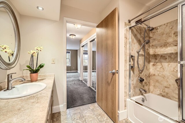 4105 Providence Point Dr SE, Issaquah, WA 98029 - full bathroom with vanity, enclosed tub / shower combo, and baseboards