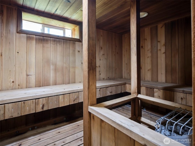 13708 401st Way, Amboy, WA 98601 - sauna featuring wood walls and wooden ceiling