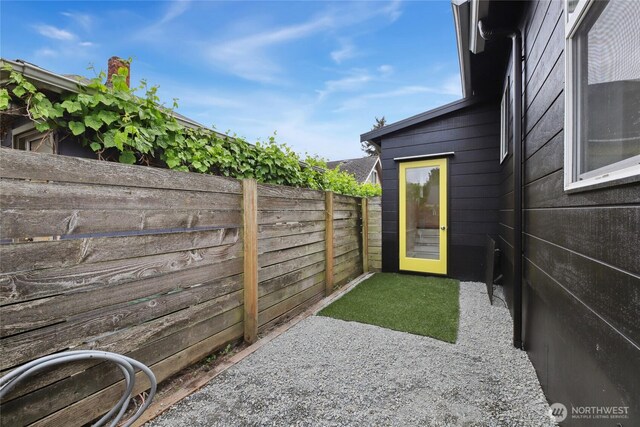 view of yard featuring fence