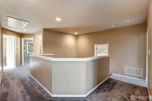 3212 Maplewood Cir NE, Tacoma, WA 98422 - hall featuring attic access, carpet, an upstairs landing, and recessed lighting
