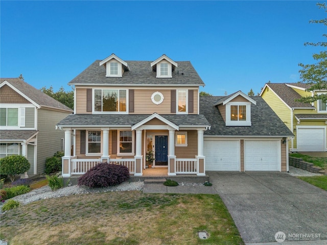 3212 Maplewood Cir NE, Tacoma, WA 98422 - view of front of house with a porch, driveway, and a shingled roof
