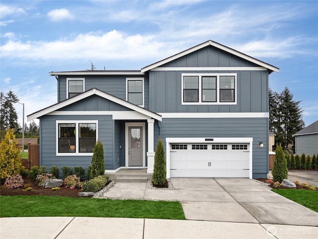 11455 SE 84th St Unit 43, Newcastle, WA 98056 - view of front of property featuring driveway, a garage, and board and batten siding