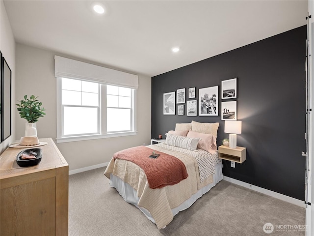 11455 SE 84th St Unit 43, Newcastle, WA 98056 - bedroom with light colored carpet, baseboards, and recessed lighting