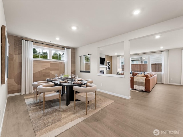 11455 SE 84th St Unit 43, Newcastle, WA 98056 - dining space featuring light wood-style floors, recessed lighting, and baseboards