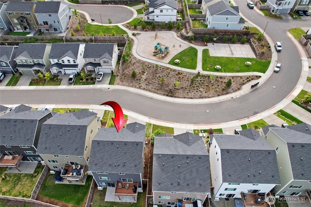 aerial view of residential area