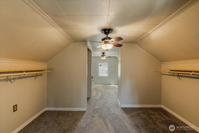 3270 Pine St, Longview, WA 98632 - spacious closet featuring carpet, vaulted ceiling, and ceiling fan