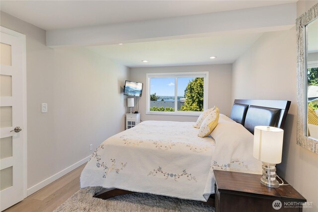 3415 Garden Ave N, Renton, WA 98056 - bedroom with light wood finished floors, recessed lighting, and baseboards