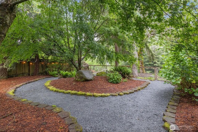 view of yard featuring fence