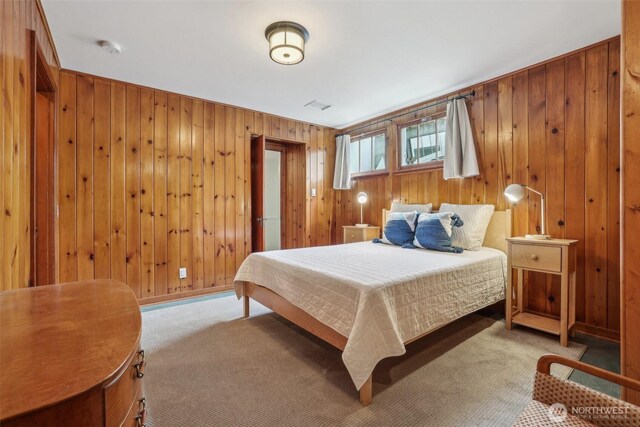 16255 38th Ave NE, Lake Forest Park, WA 98155 - bedroom with wooden walls and carpet
