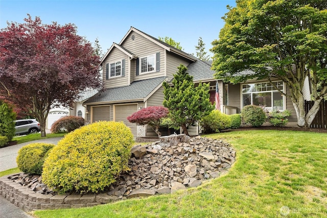 7725 Perregrine Pl, Arlington, WA 98223 - view of front of house with a garage, driveway, and a front lawn