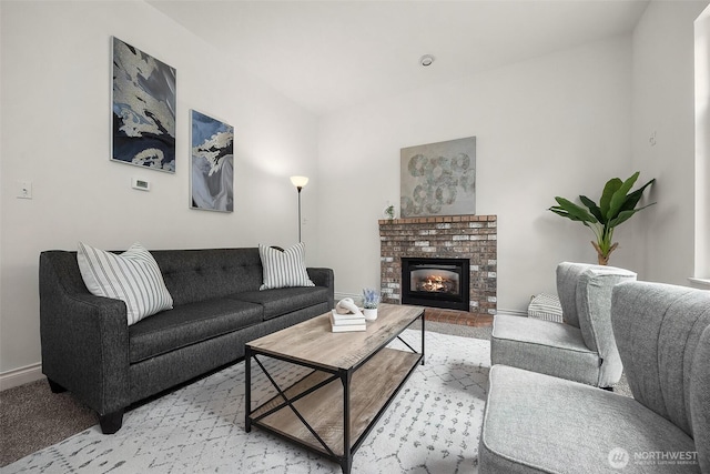 7725 Perregrine Pl, Arlington, WA 98223 - living area featuring baseboards and a fireplace
