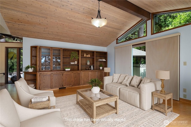 15127 Gibralter Rd, Anacortes, WA 98221 - living room with light wood finished floors and wood ceiling