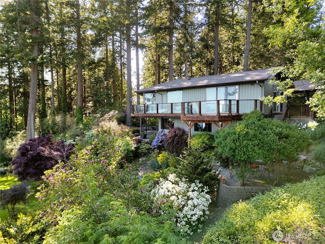 15127 Gibralter Rd, Anacortes, WA 98221 - rear view of property featuring a wooden deck