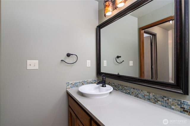 15127 Gibralter Rd, Anacortes, WA 98221 - bathroom featuring tasteful backsplash and vanity