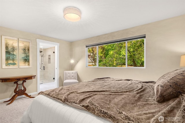 bedroom with carpet and baseboards