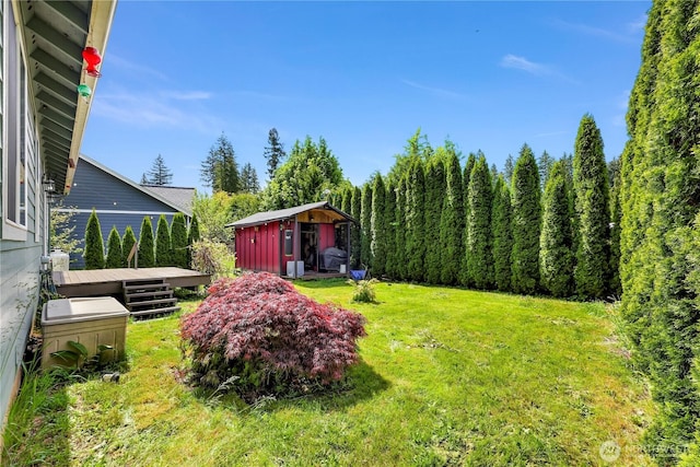 7911 Oregon Trl, Maple Falls, WA 98266 - view of grassy yard featuring a deck