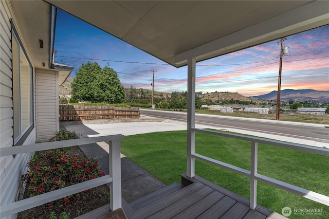 1819 Springwater Ave, Wenatchee, WA 98801 - yard at dusk with a mountain view and a yard