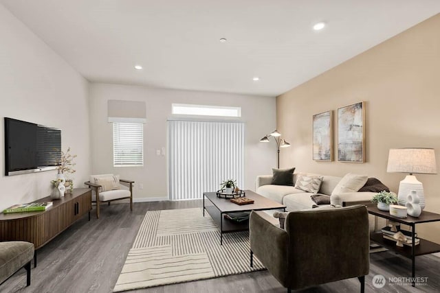 14707 87th Ave SE Unit Ff2, Snohomish, WA 98296 - living area featuring wood finished floors, recessed lighting, and baseboards