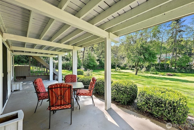 1812 5th St SE, Puyallup, WA 98372 - view of patio featuring outdoor dining space and stairway