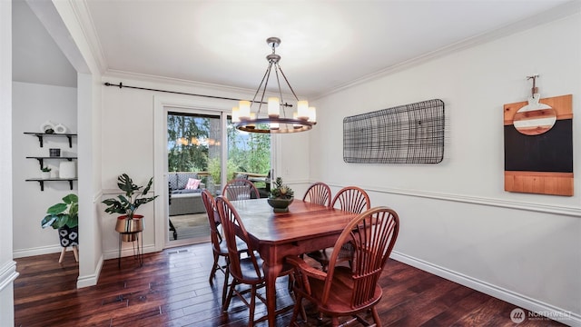 4017 239th Pl SE, Sammamish, WA 98029 - dining room featuring wood finished floors, a chandelier, baseboards, and crown molding