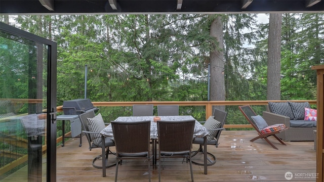 4017 239th Pl SE, Sammamish, WA 98029 - wooden terrace with outdoor dining space