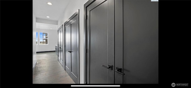 3312 Bing St, West Richland, WA 99353 - hall with recessed lighting and wood finished floors