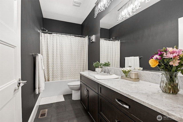 9402 72nd Ave E, Puyallup, WA 98371 - full bath featuring vanity, tile patterned floors, toilet, and shower / bath combo