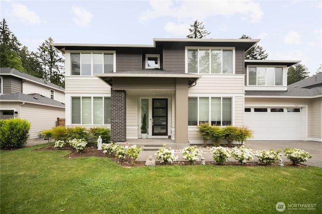 12421 Harwood Cove Ln SW, Lakewood, WA 98498 - view of front of home with a front yard, driveway, a garage, and a porch