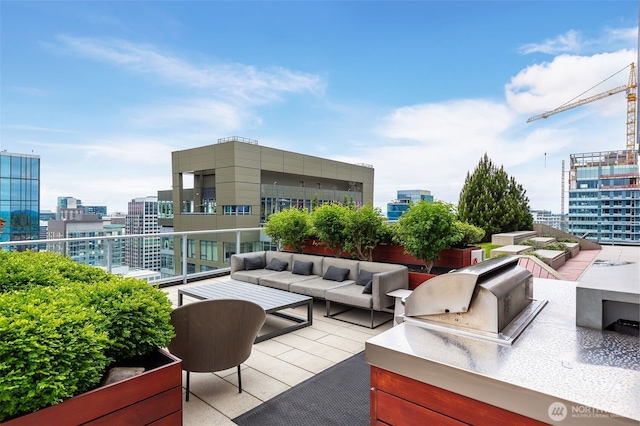 1808 Minor Ave Unit 301, Seattle, WA 98101 - view of patio / terrace featuring a view of city and an outdoor living space