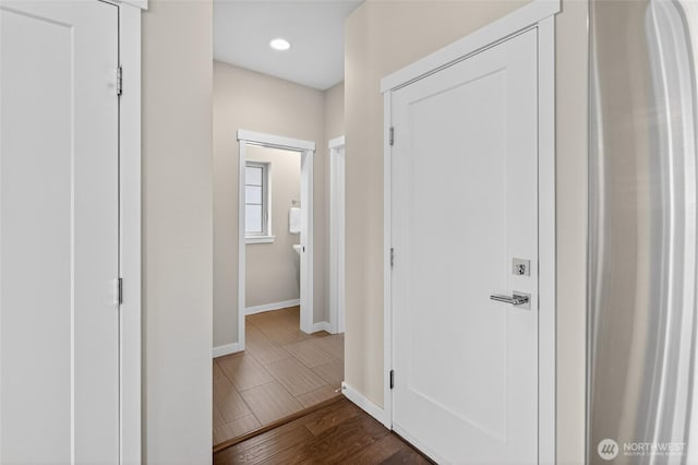 704 Springside Ln, Bellingham, WA 98226 - hall featuring baseboards and recessed lighting