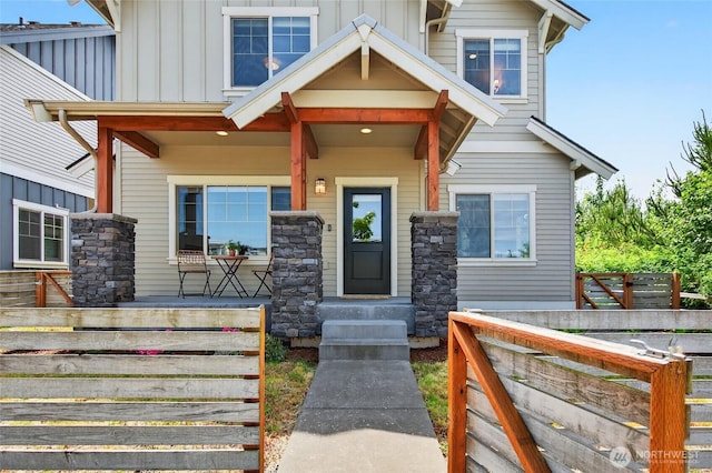 704 Springside Ln, Bellingham, WA 98226 - craftsman inspired home with board and batten siding, covered porch, and stone siding