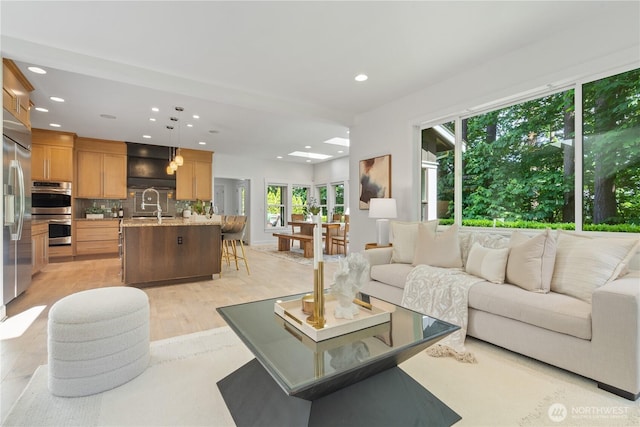22309 1st Dr SE, Bothell, WA 98021 - living room with recessed lighting and light wood-style floors