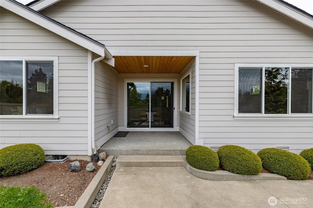 view of doorway to property