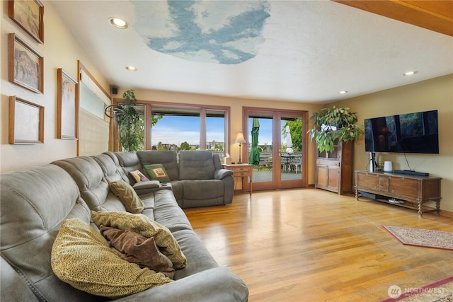 4808 38th Ave SW, Seattle, WA 98126 - living room featuring light wood-type flooring and recessed lighting