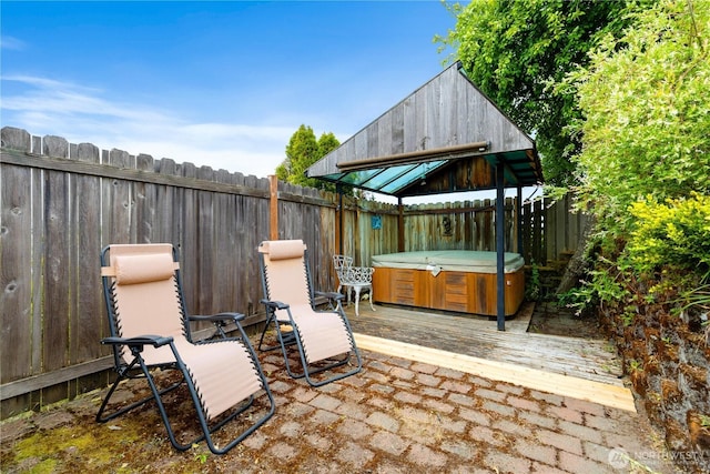 4808 38th Ave SW, Seattle, WA 98126 - fenced backyard with a hot tub, a gazebo, and a deck