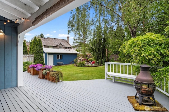 17910 Spruce Way, Lynnwood, WA 98037 - wooden deck featuring an outdoor structure