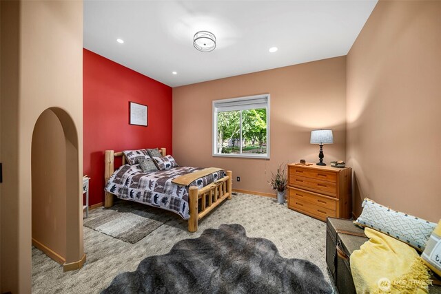 2720 NW Cascade Ave, East Wenatchee, WA 98802 - bedroom featuring carpet floors, baseboards, and recessed lighting