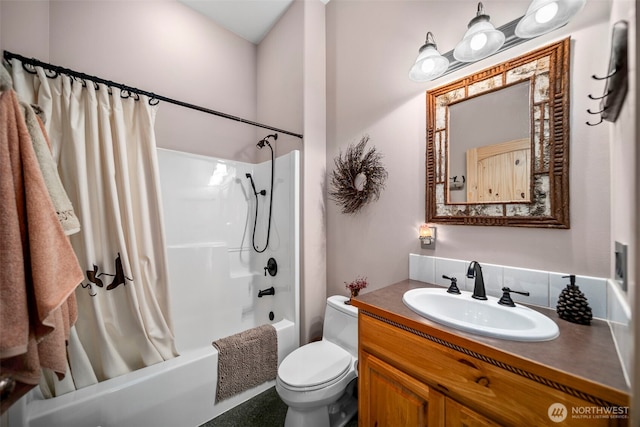 2720 NW Cascade Ave, East Wenatchee, WA 98802 - bathroom with toilet, shower / tub combo, and vanity
