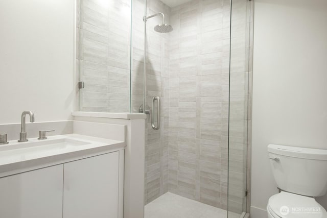 706 N 59th St, Seattle, WA 98103 - bathroom with a stall shower, toilet, and vanity