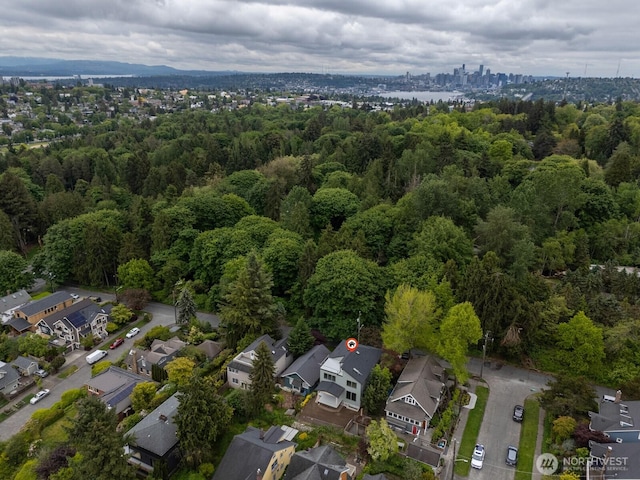 706 N 59th St, Seattle, WA 98103 - aerial overview of property's location featuring a forest and nearby suburban area