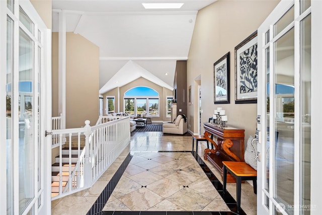 2815 211th Ave E, Lake Tapps, WA 98391 - corridor featuring inlaid floor details and lofted ceiling