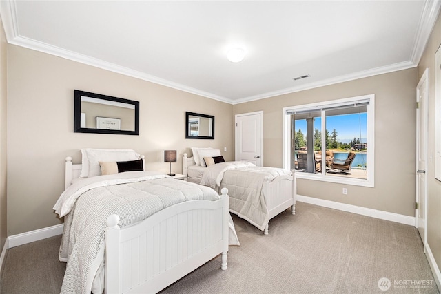 2815 211th Ave E, Lake Tapps, WA 98391 - bedroom featuring ornamental molding and light carpet