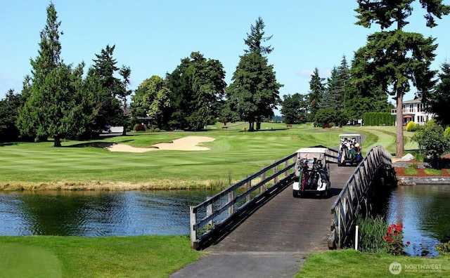 2815 211th Ave E, Lake Tapps, WA 98391 - dock area with a yard, a water view, and golf course view