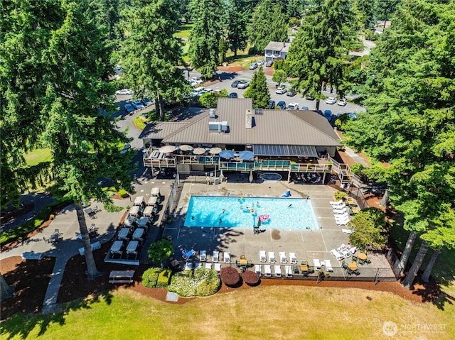 2815 211th Ave E, Lake Tapps, WA 98391 - drone / aerial view of a pool