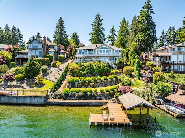2815 211th Ave E, Lake Tapps, WA 98391 - rear view of property featuring stairway and a water view