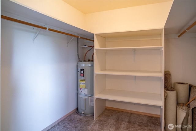 28705 48th Ave NW, Stanwood, WA 98292 - walk in closet featuring water heater and carpet flooring